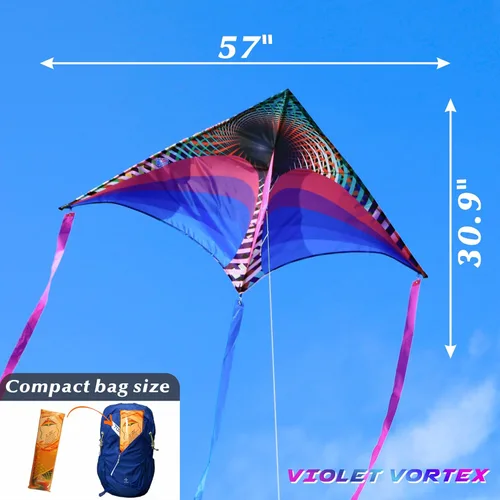 Miniatura 4 de ORGCLDKT-Rainbow Cruiser Delta Kite, Kites for Kids Ages 8-12,4-8,Boys,Girls,Kites for Adults,Beach,Beginners,Giant.1Pc or 3Pcs Pack. Easy to Fly.