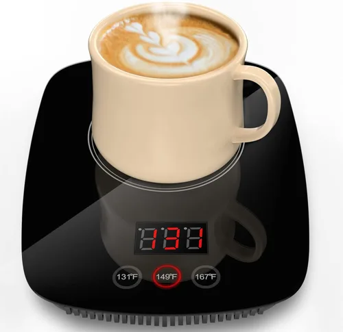 YEOSEN Calentador de taza de café, calentador de taza de café mejorado con 3 ajustes de temperatura, calentador de bebidas de temperatura ajustable
