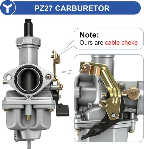 Miniatura 8 de YOXUFA PZ27 Carburador 27mm con cable de estrangulador para ATV 125 cc, 150 cc, 200 cc, 250 cc, Dirt Pit Bike, Go Kart, 4 tiempos TaoTao Apollo