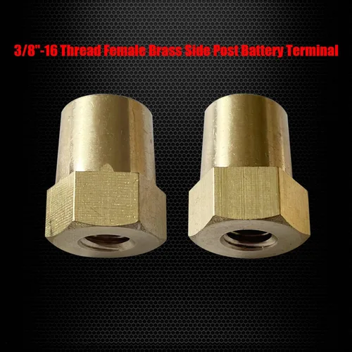 Miniatura 4 de Ampper 3/8"-16 rosca hembra de terminal de batería de latón adaptador de poste de terminal de batería postes de carga para extensión de perno