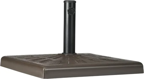 Miniatura 17 de Outsunny Base de resina para sombrilla de patio de 42 libras, soporte cuadrado de 20 pulgadas para postes de sombrilla de 1.26 pulgadas, 1.5