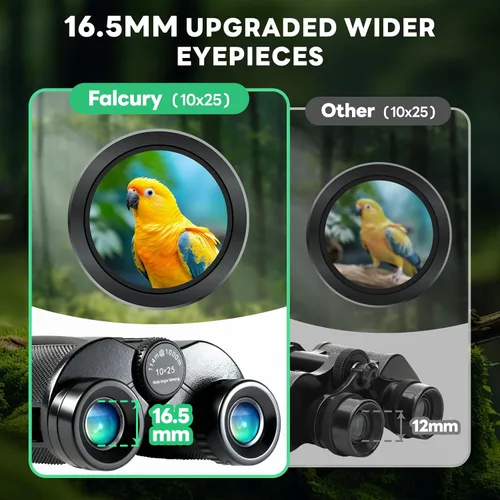 Miniatura 3 de Binoculares compactos de 10 x 25 para adultos y niños, de alta potencia, plegables, ligeros y de fácil enfoque para observación de aves, viajes