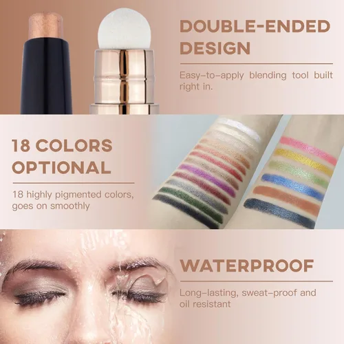 Miniatura 8 de LOKFAR Sombra de ojos en barra de maquillaje cosméticos iluminador de ojos, lápiz de sombra de ojos en crema giratoria, sombra de ojos en barra