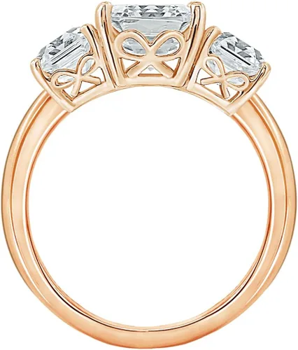 Miniatura 2 de Tienda Collection Sterling Silver Asscher or Oval Cut 3-Stone Ring made with Infinite Elements Cubic Zirconia