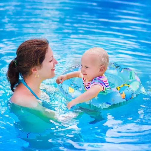 Miniatura 4 de Walsai Flotador de natación para bebé, anillo de natación inflable con asiento flotante para niños de 6 meses a 6 años Azul