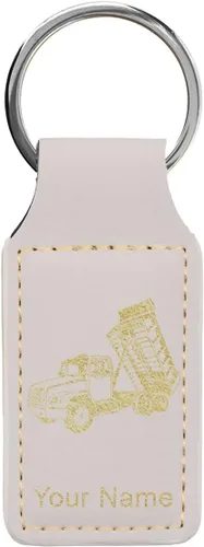 Miniatura 14 de LaserGram Llavero rectangular, camión volquete, grabado personalizado incluido
