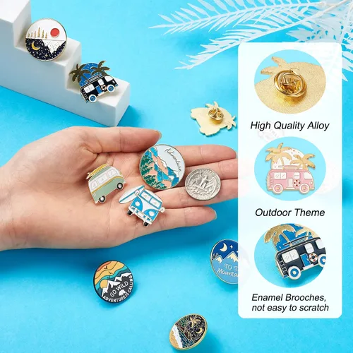 Miniatura 37 de Pandahall - Broches esmaltados de aleación con varios temas, broche de solapa, juego de pines esmaltados