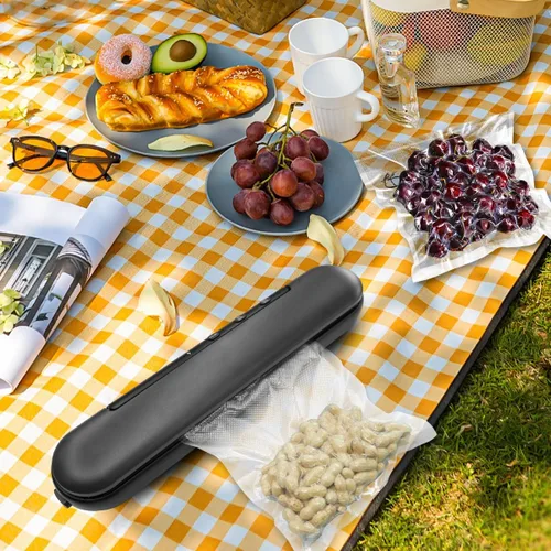 Miniatura 8 de Sellador al vacío portátil inalámbrico para alimentos, incluye 20 bolsas y cortador integrado, mantiene los alimentos frescos para cocina