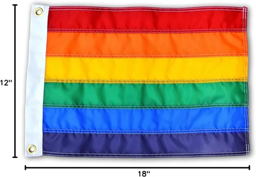 Miniatura 5 de US Flag Factory - Bandera arcoíris de 12 x 18 pulgadas (rayas cosidas individualmente) para exteriores SolarMax Nylon - Calidad premium - Fabricado