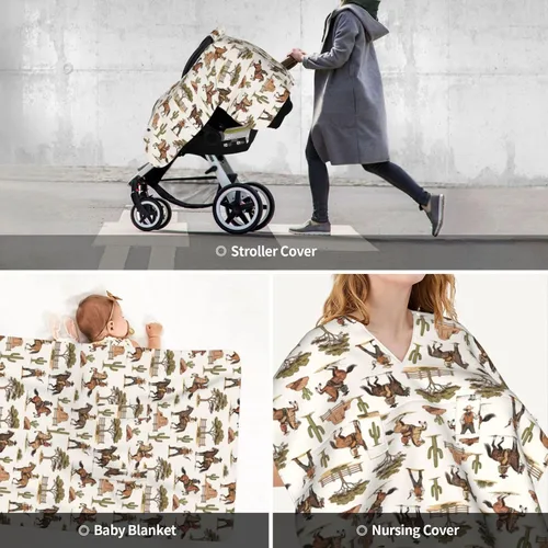 Miniatura 7 de Western Baby - Cubierta para asiento de automóvil, cubierta de lactancia multiusos para mamá, fundas de lactancia para recién nacidos, regalo