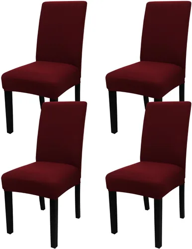 Miniatura 14 de JQinHome Juego de 8 fundas para sillas de comedor, fundas de alta elasticidad extraíbles y lavables, fundas protectoras de asiento para silla