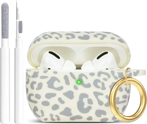 Miniatura 62 de Funda de silicona con flores compatible con AirPods Pro 2019, Gawnock - Funda suave y flexible para imprimir para mujeres y niñas con llavero - Flor
