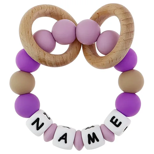 Sonajeros personalizados para bebé con nombre, mordedores de agarre personalizados, juguetes de actividad y aprendizaje temprano con anillos de