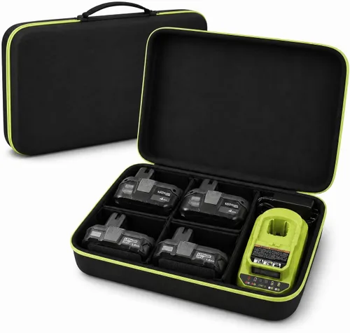 Funda compatible con baterías compactas Ryobi ONE+ 18V de iones de litio 4.0/3.5/3.0/2.0/1.5 Ah. Soporte de transporte de almacenamiento para
