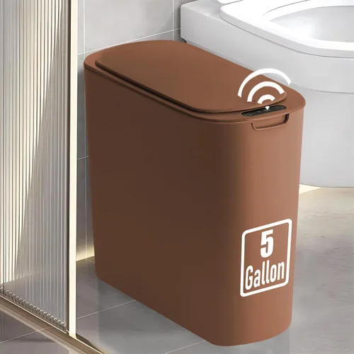 Miniatura 11 de TIPGO Cubo de basura de 5 galones con sensor de movimiento para baño con tapa, cubo de basura automático sin contacto, cesta de basura inteligente