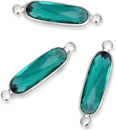 Miniatura 20 de CCP9-G2 - Conector de piedra natal púrpura amatista de febrero de grado A de Adabele de 0.827 in, barra rectangular chapada en oro amarillo de 18