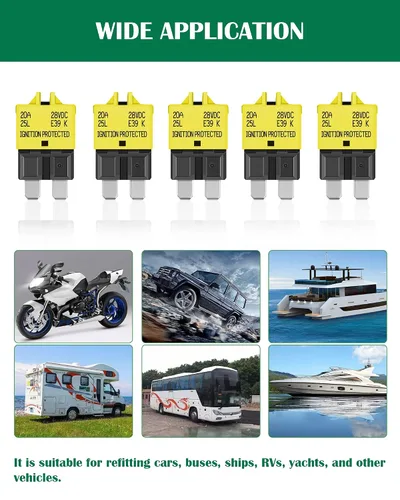 Miniatura 2 de LENKRAD Fusible reiniciable ATC/ATO automotriz de 20 amperios, 20 A, reinicio manual, fusibles de hoja estándar de 20 amperios, disyuntor