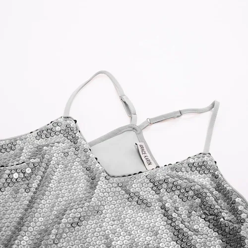 Miniatura 2 de GRACE KARIN - Camiseta brillante sin mangas con lentejuelas para mujer