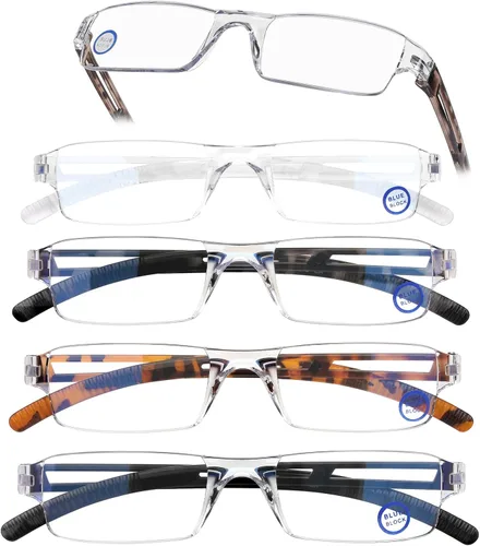 Miniatura 8 de AQWANO 5 Pack Rimless Reading Glasses Women Men Blue Light Block, Lightweight Clear Frames Computer Readers Anti Glare