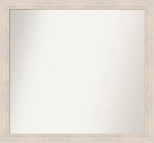 Miniatura 218 de Amanti Art Espejo de baño blanco para sobre el fregadero, 30 x 35 pulgadas, espejo de tocador rectangular estrecho de Eva de oro blanco, marco