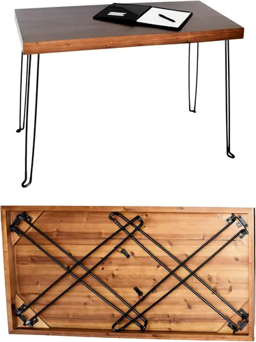 Miniatura 11 de Sleekform Mesa plegable de madera – Escritorio plegable portátil – Escritorios plegables fáciles de montar para espacios pequeños – Mesas