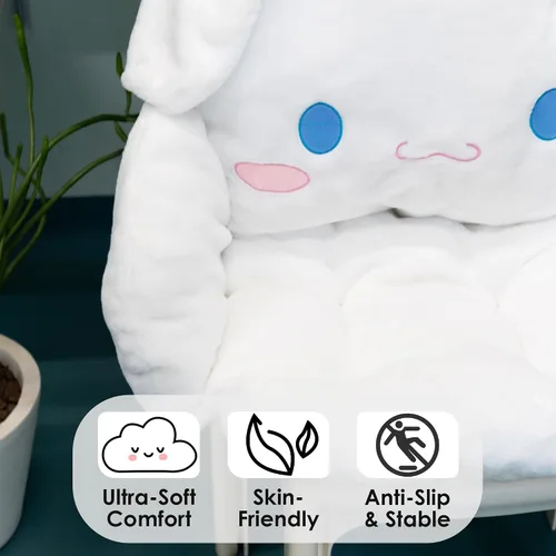 Miniatura 2 de Juju - Cojín Kawaii blanco – Decoración de habitación Kawaii – Cojines de asiento para sillas de oficina – Cojines de silla de oficina – Cojín