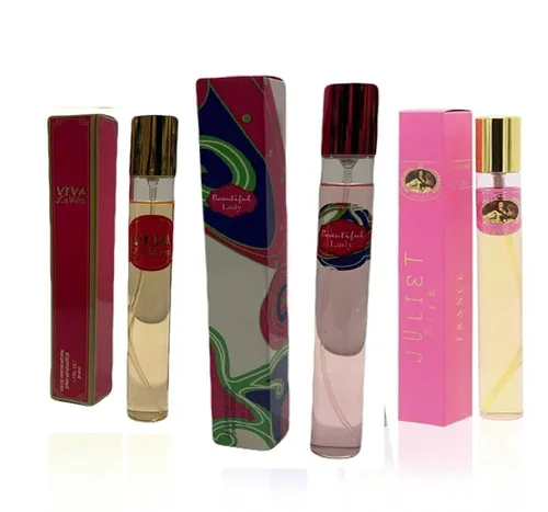 Fragancia de tamaño de viaje morado/amarillo/rosa para mujer, Eau de Toilette natural, maravilloso regalo, uso diurno e informal, para todo tipo de