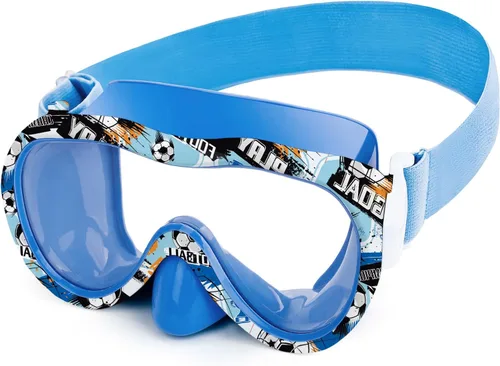 Miniatura 11 de Gafas de natación para niños, antifugas, máscara de Snork con cubierta de nariz y correa de tela elástica, gafas de natación con protección UV