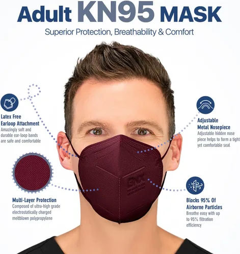 Miniatura 2 de AccuMed BNX KN95 Face Masks Made in USA (Adult Large, Adult Medium, Kids Small) (Earloop) (Model: E95/E95M/E95S)