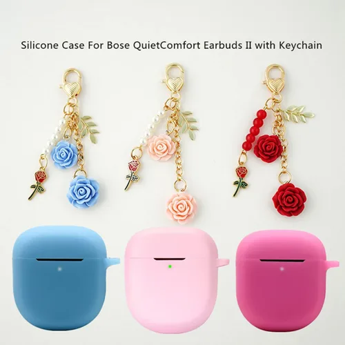 Miniatura 5 de Funda para auriculares Bose QuietComfort II 2022, bonitos auriculares Bose 2 de silicona suave a prueba de golpes funda protectora para nuevos Rojo