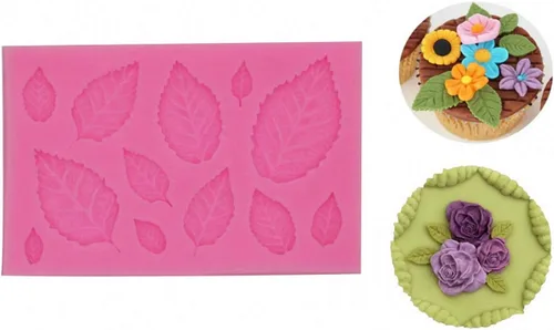 Miniatura 5 de Molde de fondant para bricolaje, flores, cola de sirena, hojas, lindo molde de silicona para pastel de caramelo de chocolate, vela de arcilla hecha