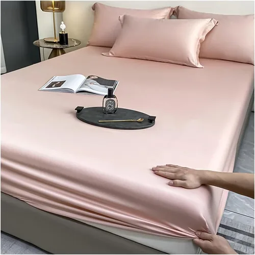 Miniatura 11 de OBONG Sábana bajera ajustable de tamaño queen, 100% Tencel Lyocell, Sábanas refrescantes suaves y sedosas, tejido de satén con bolsillo profundo