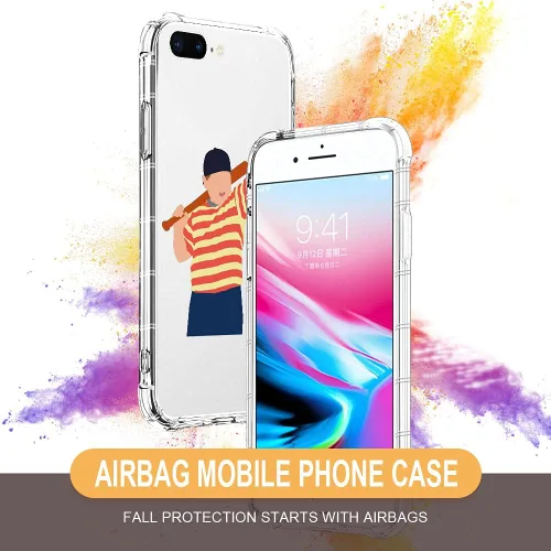 Miniatura 2 de CARLOCA Compatible con funda para iPhone SE 2020, funda para iPhone 8 para niñas, diseño transparente con patrón de lucha de béisbol de niños