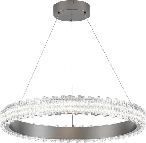Miniatura 10 de Lámpara colgante LED moderna regulable de 23.6 pulgadas, color negro, 1 anillo circular, para sala de estar, comedor, cocina, oficina, vestíbulo