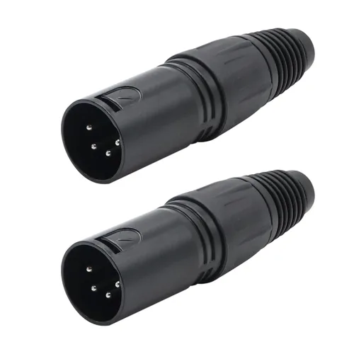 Miniatura 9 de Conector de cable XLR de 4 pines XLR de 4 pines, conector hembra de conector de micrófono, conector de cable de micrófono, conector de audio, negro