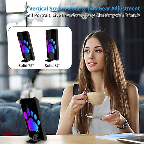 Miniatura 707 de Funda para Samsung Galaxy S22 Ultra 5G, Galaxy S22 Ultra con cubierta de cámara deslizante, funda resistente de doble capa con función atril Black
