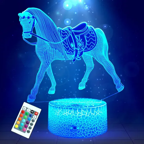 Luces nocturnas para niños con control remoto y táctil inteligente lámpara de caballo para decoración de habitación de niños, 16 colores cambiantes,