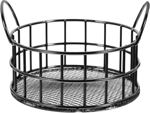 MAGICLULU Cesta de almacenamiento de alambre de oreja de gato, 4 x 2.75 pulgadas, organizador de metal redondo pequeño para escritorio, maquillaje,