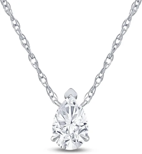 Miniatura 12 de La Joya Collares de diamantes de 1 quilate para mujer Collar de diamante solitario cultivado en laboratorio GH VS/SI Cadena de oro macizo