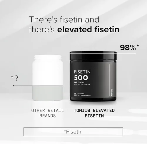 Miniatura 4 de Toniiq Fisetina de ultra alta pureza de 500 mg – 98% + suplemento de fisetina purificada y biodisponible Higly con aceite MCT para absorción