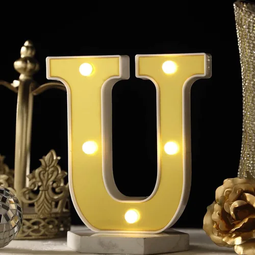 Miniatura 30 de Efavormart - Letrero 3D con luz LED de 6 pulgadas, color dorado con número 0, espejo frontal blanco cálido, funciona con pilas, brillo 72H