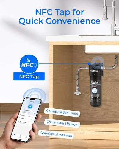 Miniatura 7 de Waterdrop 10UA - Sistema de filtro de agua para debajo del fregadero, reduce PFAS, PFOA/PFOS, plomo, cloro, mal sabor y olor, filtro de agua