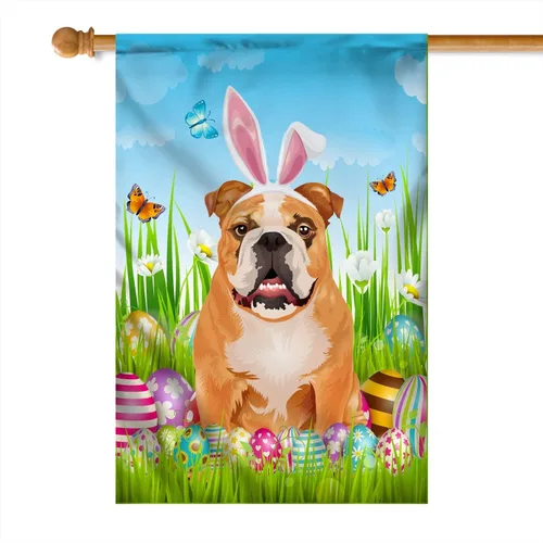 Miniatura 37 de Beagle Happy Easter Day Holiday Flag Funny Dog Wear Bunny Ears Headband Cute for Home Decor (12" x 18") USA Garden Flag Premium Decorative Yard