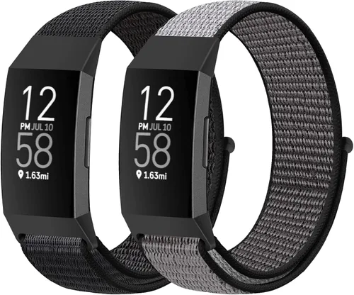 Miniatura 31 de Correas de reloj de nailon compatibles con Fitbit Charge 4/Charge 3/SE, pulsera de repuesto transpirable suave para deporte, correa con banda