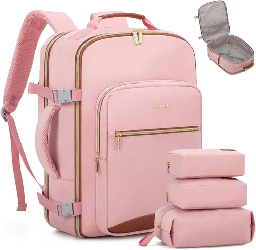 Miniatura 40 de LOVEVOOK Mochila de viaje de 40L aprobada para vuelo, 3 cubos de embalaje, bolsa de viaje impermeable para artículos personales, equipaje de mano