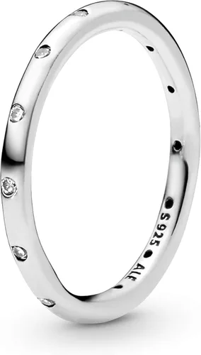 PANDORA Jewelry - Anillo de circonita cúbica simple y brillante en plata de ley, Metal, Zirconia cúbica