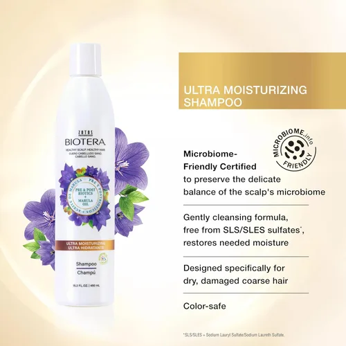 Miniatura 2 de Biotera Ultra Moisturizing Shampoo Hydrates Dry, Damaged, Coarse Hair Microbiome Friendly Vegan & Animal Test Free Paraben & Sulfate Free