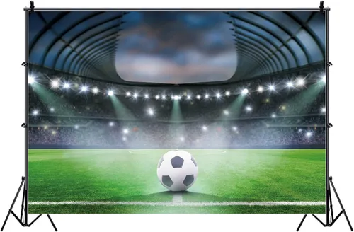Miniatura 5 de Yeele Fondo de campo de fútbol de 5 x 3 pies, proyector de fondo de competición deportiva para fotografía de recién nacidos, niños, fiesta