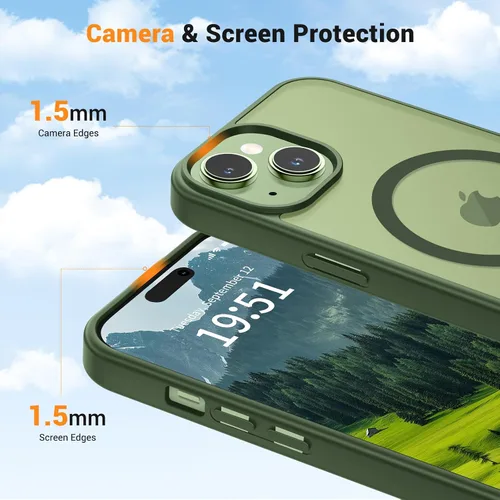 Miniatura 6 de vnnink para iPhone 12 y iPhone 12 Pro, funda de teléfono celular translúcida con protección contra caídas de grado militar, mate magnética