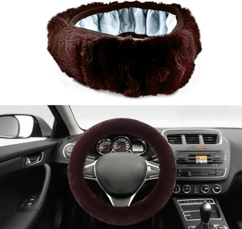 Miniatura 7 de Funda para Volante QKWL, Funda para Volante de Coche Esponjosa, Suave y Cómoda, Antideslizante y Duradera, Adecuada para Volantes de la mayoría
